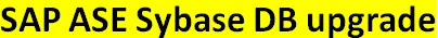 SAP Sybase DB Upgrade